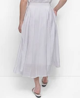 Dkny Women's Zip-Front Tech Midi Skirt