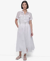 Dkny Women's Zip-Front Tech Midi Skirt