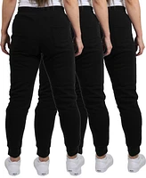 Galaxy By Harvic Women's Pro Star Loose Fit Fleece Lined Jogger Sweatpants 3-Pack