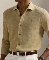 Polo Ralph Lauren Men's Textured Cotton-Linen Shirt Sweater