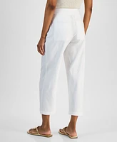 I.n.c. International Concepts Petite Linen-Blend High-Rise Wide-Leg Pants, Created for Macy's