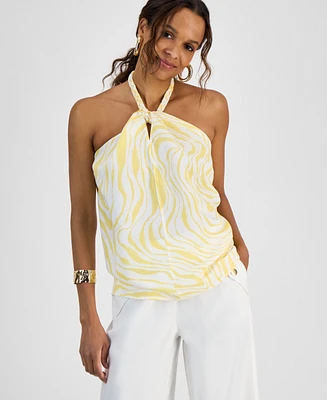 I.n.c. International Concepts Petite Braided Halter Top, Exclusively at Macy's