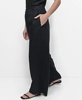 Dkny Women's Linen Wide-Leg Pull-On Pants