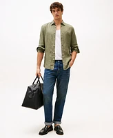 Tommy Hilfiger Men's Pigment-Dyed Linen Button-Down Long Sleeve Shirt