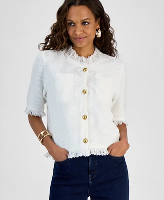 I.n.c. International Concepts Petite Short-Sleeve Cardigan, Exclusively at Macy's