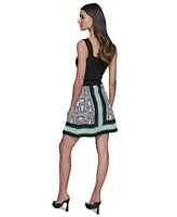 Karl Lagerfeld Paris Women's Border Printed Mini Skirt