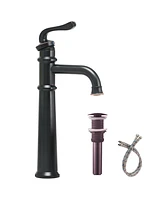 Waterfall Single Hole Single-Handle Vessel Bathroom Faucet With Pop-up Drain Assembly in