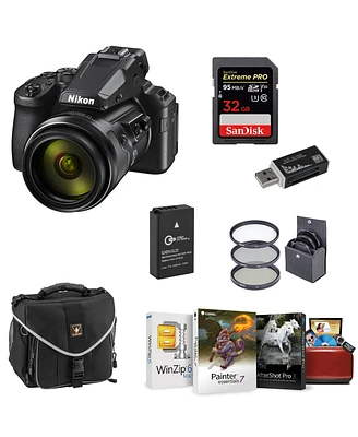 Nikon Coolpix P950 Digital Camera, Bundle with Shoulder Bag, 67mm Filter Kit, 32GB Sdhc U3 Card, Spare Battery, Card Reader, Mac Software Package
