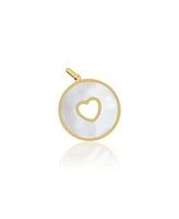 The Lovery Mother of Pearl Donut Heart Charm 14K Gold