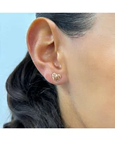 The Lovery Scribble Heart Stud Earrings 14K Rose Gold