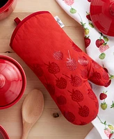 Fiesta Falling Strawberries Cotton Oven Mitt, 7" x 13"