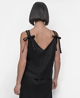 Dkny Women's Linen Tie-Strap Tank Top