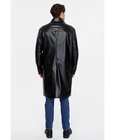 Furniq Uk Men's Leather Trenchcoat