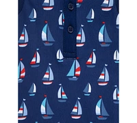 Little Me Baby Boys Sailboats Rompers, Pack of 2