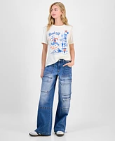 Disney Juniors' Usa Road Trip Graphic-Print Crewneck Tee