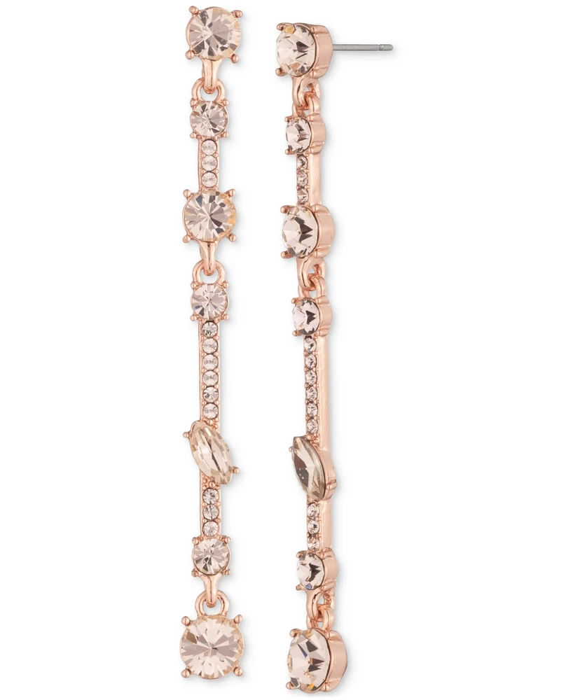 Givenchy Mixed Cut Crystal Linear Drop Earrings