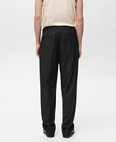 Mango Men's Pleated Relaxed-Fit Suit Trousers