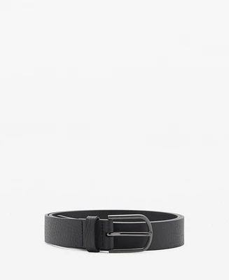 Mango Men's Pebbled Leather Belt