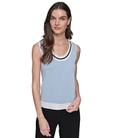 Karl Lagerfeld Paris Women's Colorblocked Sleeveless Top
