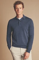 Charles Tyrwhitt Men's Merino Polo Long Sleeve Sweater