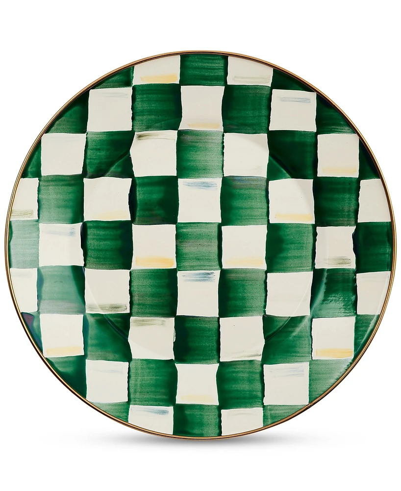 Mackenzie-Childs Emerald Check Dinner Plate