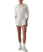 Guess Women's Primula Rhinestone Logo Zip-Front Hoodie