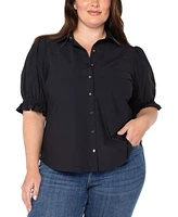 Liverpool Plus Puff Sleeve Snap Front Shirt