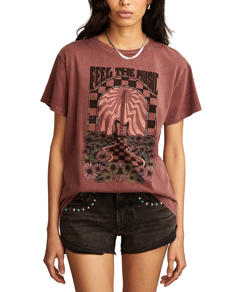 Lucky Brand Women's Feel The Music Boyfriend Tee