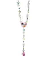 Betsey Johnson Faux Stone Spring Floral Heart Y Necklace