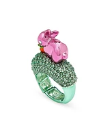 Betsey Johnson Faux Stone Spring Bunny Carrot Cocktail Ring