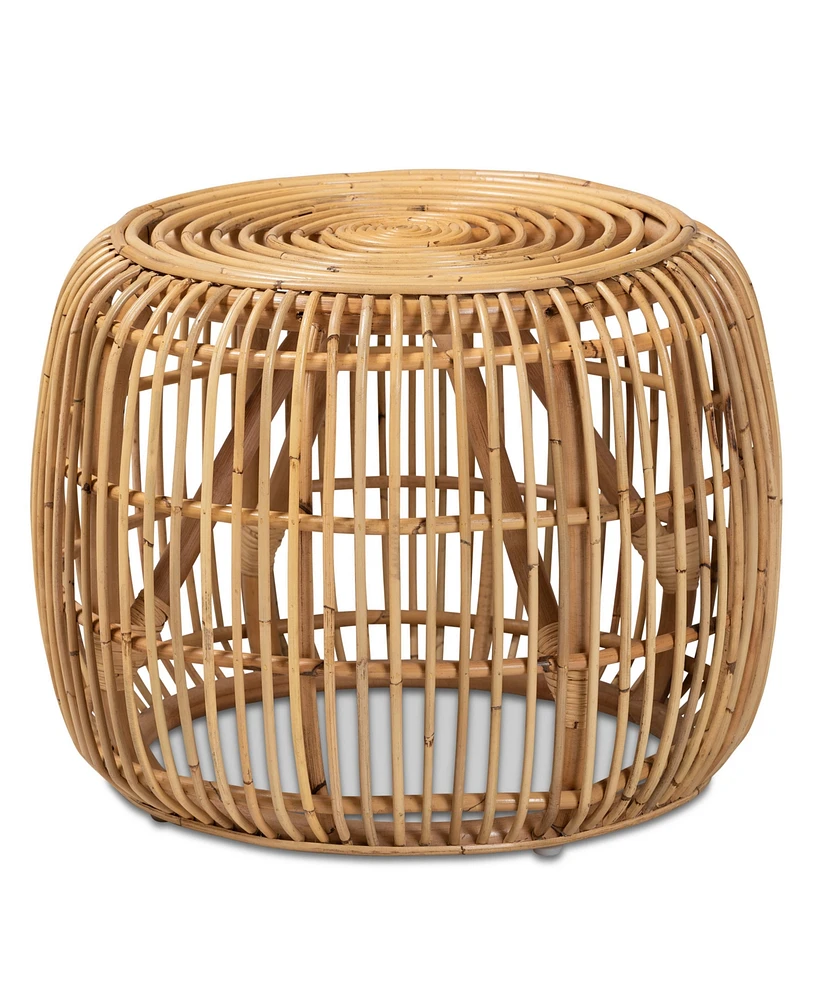 bali & pari 20" Natural Rattan Maverick Modern Bohemian End Table