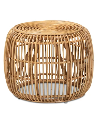 bali & pari 20" Natural Rattan Maverick Modern Bohemian End Table