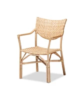 bali & pari 23.2" Finished Rattan Damani Modern Bohemian Dining Chair