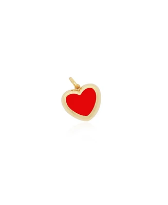 The Lovery Coral Puffy Heart Charm 14K Gold