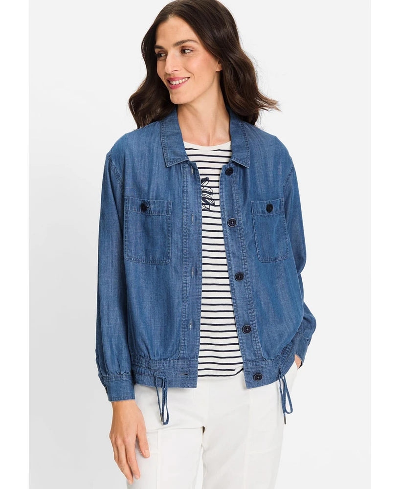 Olsen Women's Lightweight Denim Look Jacket