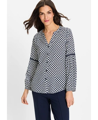 Olsen Women's Polka Dot Tunic Shirt