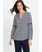 Olsen Women's Polka Dot Tunic Shirt