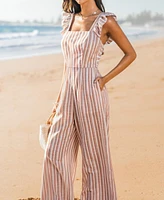 Cupshe Women's Seaside Serenade Back Tie Jumpsuit