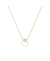 The Lovery Pearl Open Heart Necklace 14K Gold