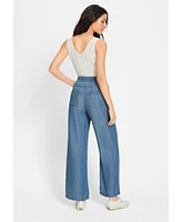 Olsen Women's Anna Fit Wide Leg Denim Look Pant