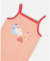 Deux par Toddler Girls Cotton Tank Top And Shorts Pajama Set Rainbow On Light Coral - Toddler|Child
