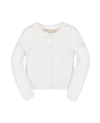 Hope & Henry Baby Organic Long Sleeve Cable Knit Cardigan Sweater