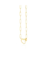 The Lovery Heart Charm Holder Paperclip Necklace 14K Gold