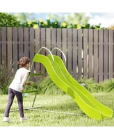 Qaba Outdoor Slide for Kids Ages 3-8, 5.7FT Freesding Wave Slide,