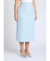 Eloquii Plus Sequin Tweed Midi Skirt