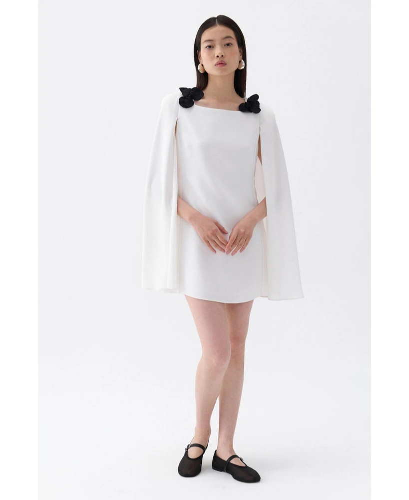 Nocturne Women's Cape Sleeve Mini Dress