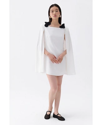 Nocturne Women's Cape Sleeve Mini Dress