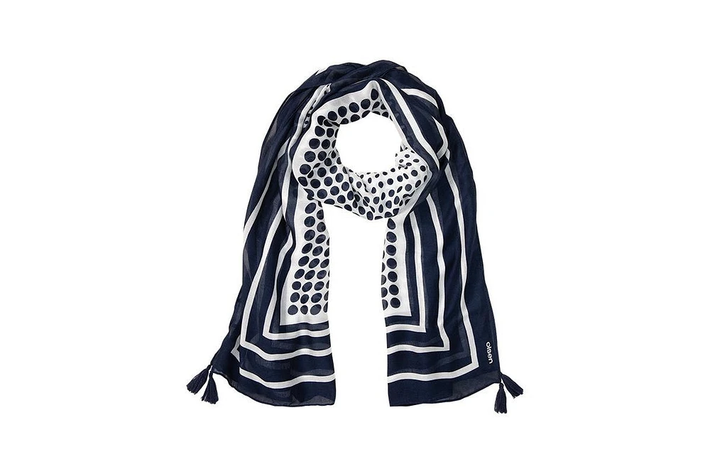 Olsen Polka Dot and Border Print Scarf