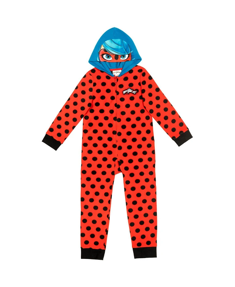 Miraculous Girls Ladybug Zip Up Costume Pajama Coverall