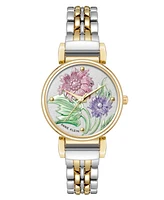 Anne Klein Women's Quartz Floral Two-Tone Metal Alloy Watch, 30mm